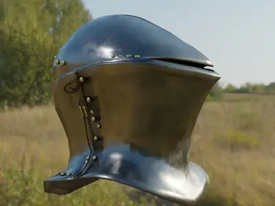 Frog Mouth Helmet GameReady Lowpoly Low-poly 3D model