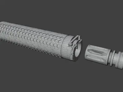QDSS NT4 Suppressor Low-poly 3D model