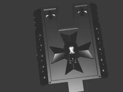 Templar Rhino Skull Gun Armor 3D model