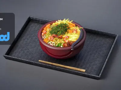 Sushi Rice Meal 3D model