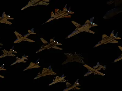 Low Poly Jets PACK Low-poly 3D model