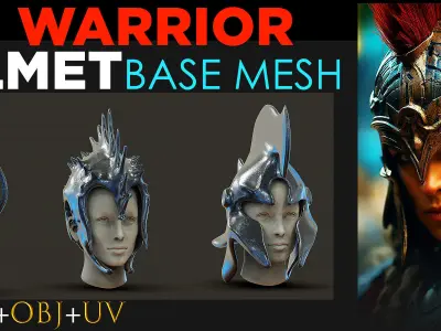 50 Model of warrior helmet-weapons and armor-Vol 03 Low-poly 3D model