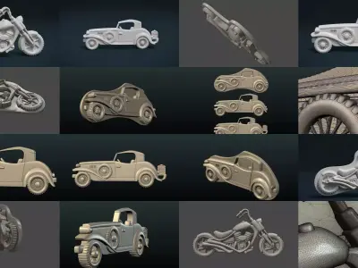 Vehicle Reliefs 3D Model Pack