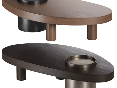 Modern Hidden Storage Solid Wood Coffee Table 3D model