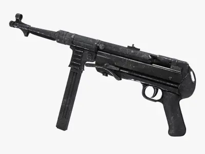 MP40 Submachine gun Low-poly 3D model get