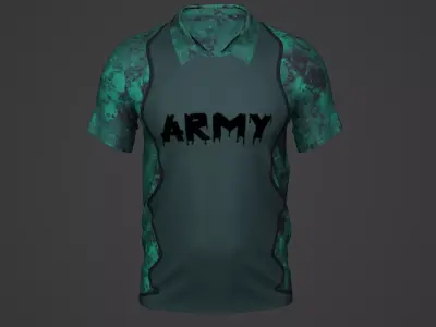 Military Soldier Clothing T-shirt Low-poly 3D model 88
