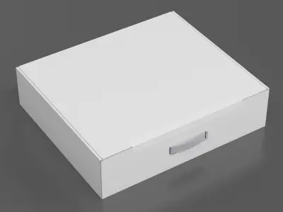 White Cardboard Packaginig Box 3D model