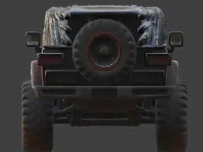 Magma Infused Off Road Jeep 3D Model Low-poly 3D model