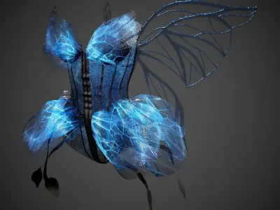 Butterfly Dress   Low-poly 3D model