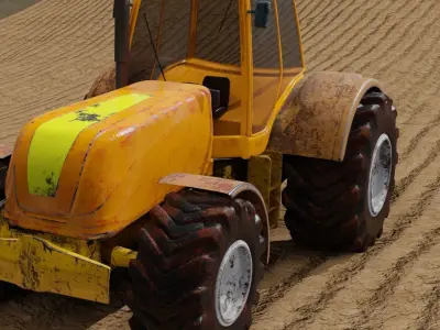 Tractor 3D model simulator apk Low-poly 3D model