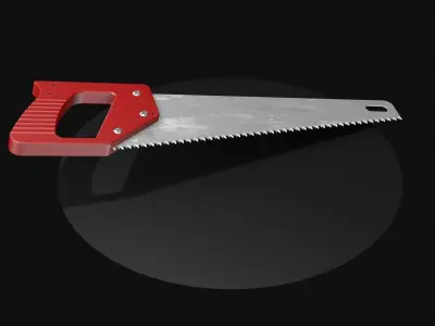 Red saw for wood 3D model