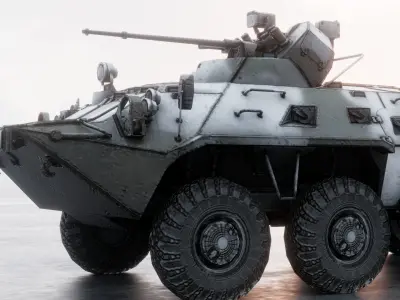 BTR-80 armored vehicle Low-poly 3D model