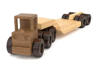 Wooden toy truck 23 3D model
