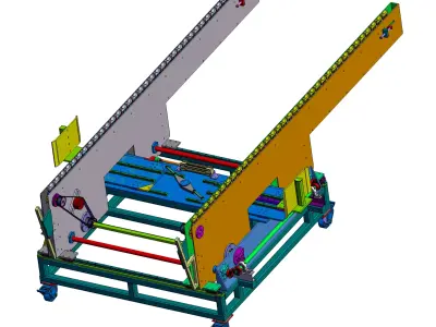 Flame Treatment Conveyor Line  3D model