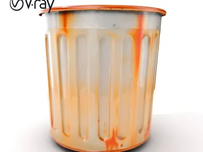 Metal Trash Can Model Pack for Game and Environment Design Low-poly 3D model