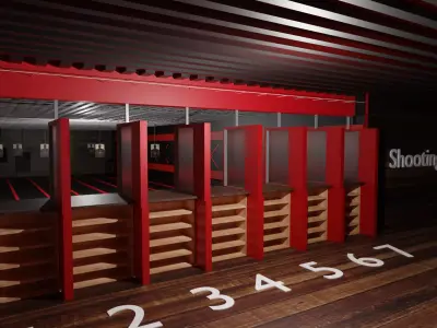 Shooting Range Low-poly 3D model buy