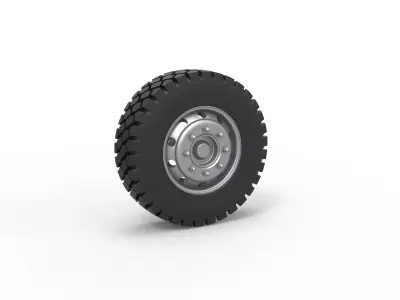 Military truck wheel Scale 1 to 25 3D print model