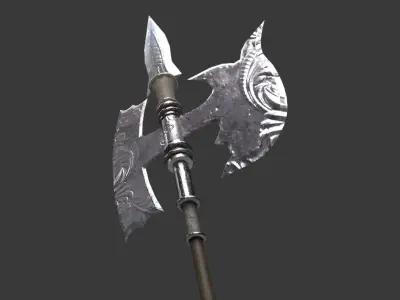 Medieval Halberd Low-poly 3D model purchase