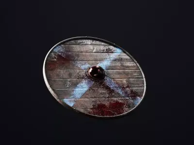 Viking Shield var03 Low-poly 3D model