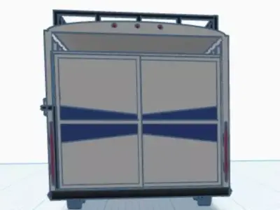 Gooseneck Livestock Trailer - Modular 3D Print Model STL OBJ FBX 3D print model