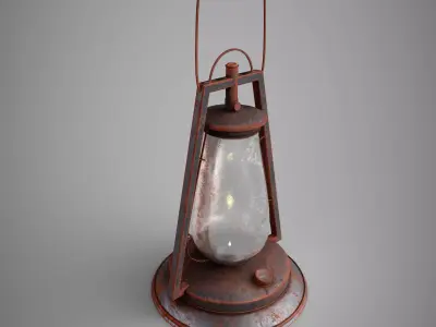 Old Oil Lamp 3D model