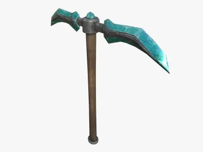 Diamond Pickaxe Low-poly 3D model