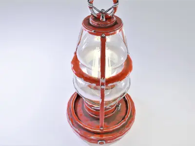 Old Lamp Scratched Low-poly 3D model
