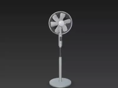 Modern Standing Fan 3D Model - High-Detail Pedestal Fan 3D model