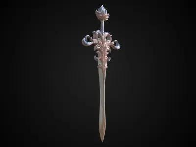 Stylized Elf Sword - Lotusguard - Game Ready 3D model