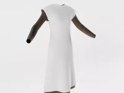 Simple Victorian Girl Dress Low-poly 3D model