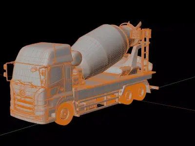 Hino Profia Concrete Mixer Truck 3D model