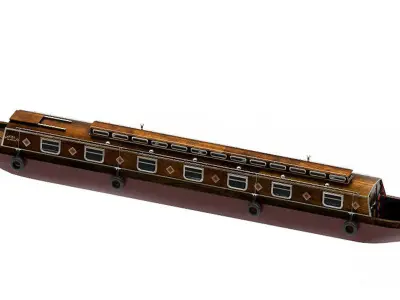 Narrowboat british canal boat 3D model