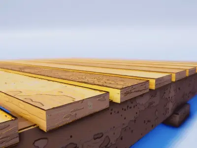 Cartoon Prop Essentials - Wooden Pallet Low-poly 3D model