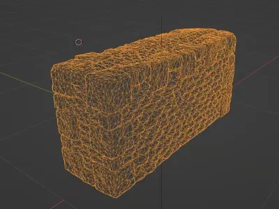 Mediaeval Stone Wall Castle Game Asset Low-poly 3D model