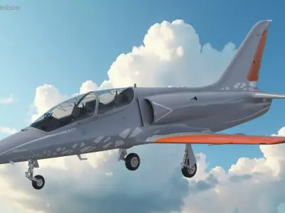 Advanced Combat Trainer Aircraft Gray Rigged for Cinema 4D 3D model