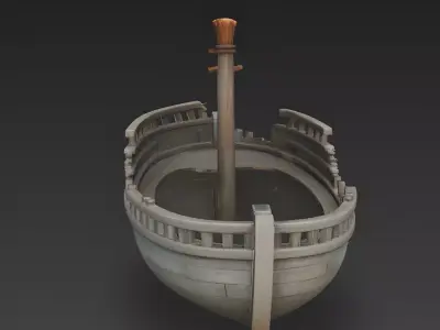 Stylized Shipwreck Hull Section 3D Model 3D Model Low-poly 3D model
