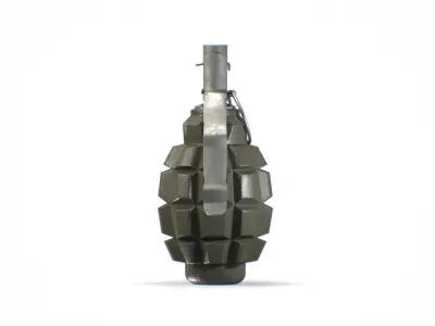 F-1 WW2 Grenade dark Low-poly 3D model