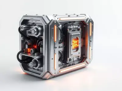 Futuristic Energy Generator Model Pack Low-poly 3D model