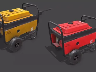 Old Portable Power Generator Low-poly PBR Low-poly 3D model