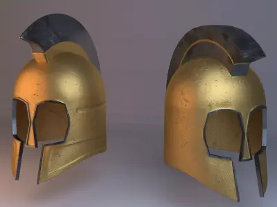 Spartan helmet low poly Low-poly 3D model