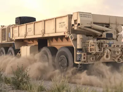 HEMTT M985A4 Heavy Cargo Transport Truck Desert Rigged 3D model