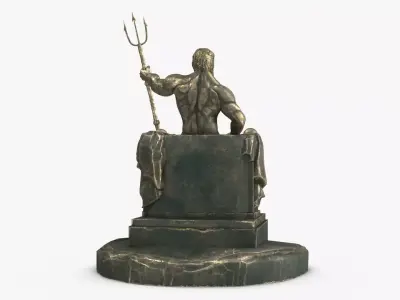 Poseidon PBR Low-poly 3D model