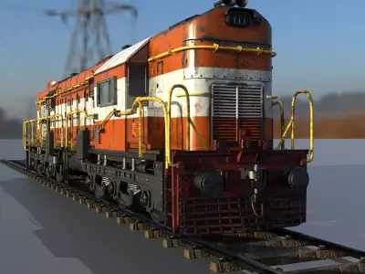 Indian Deisel Train Locomotive 3D model