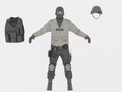 Swat Police Raft 3D model