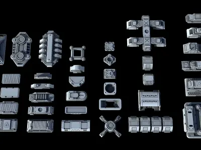 Sci-Fi KitBash and Props Pack Part four 3D model