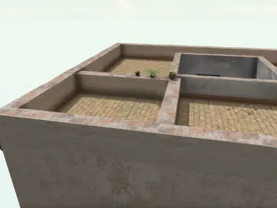 Old High-Quality 3D Colonial House Low-poly 3D model 10