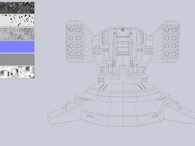 Defense turret Low-poly 3D model by Anima-Z