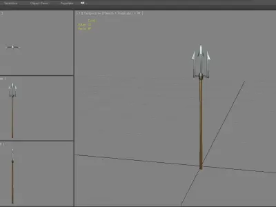 Cartoon sharp harpoon - fish spear  Low-poly 3D model