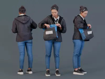 Everyday Explorer - Girl Checking Handbag 3D model
