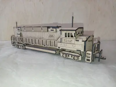 Wooden Locomotive Puzzle Laser Cut DIY Model  3D print model